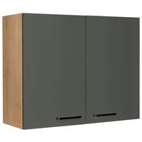 Küchenoberschrank Easytouch Grün - Eichefarben/Schwarz, MODERN, Holzwerkstoff/Metall (90/72/35cm) - Nobilia