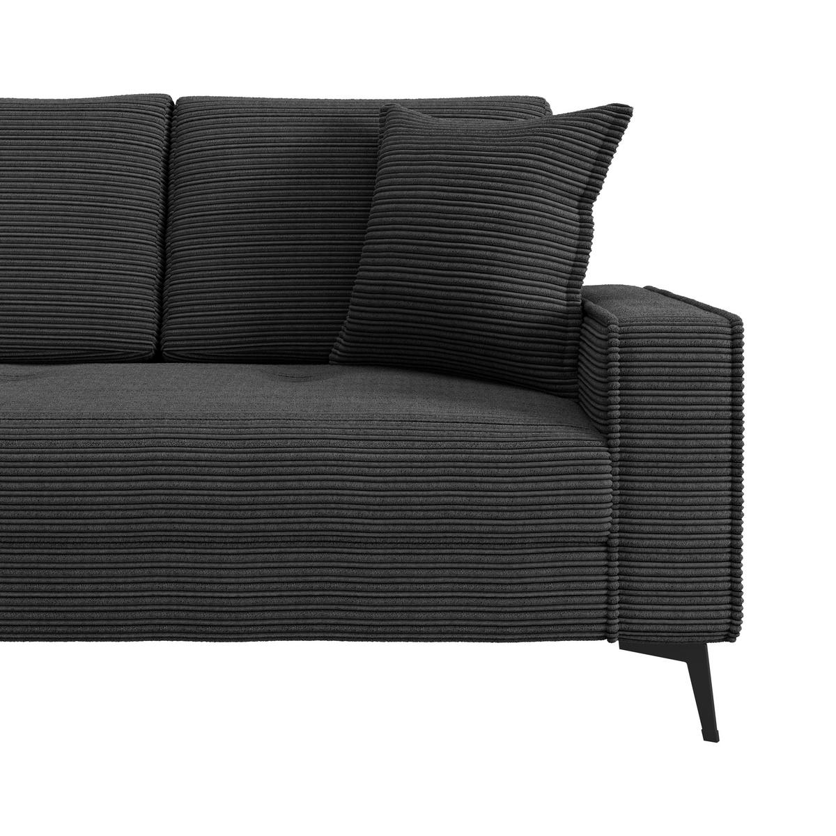 Kutna Garnitura Zero - crna, Trend, tekstil (173/286cm)