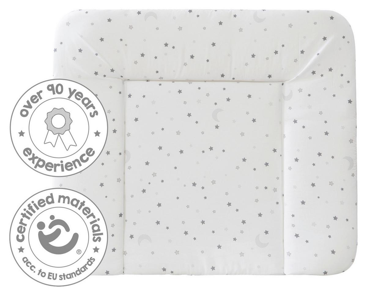 Wickelauflage Sternenzauber Grau/Weiß ca. 85x4x75cm - Weiß, Textil (85/4/75cm) - Roba