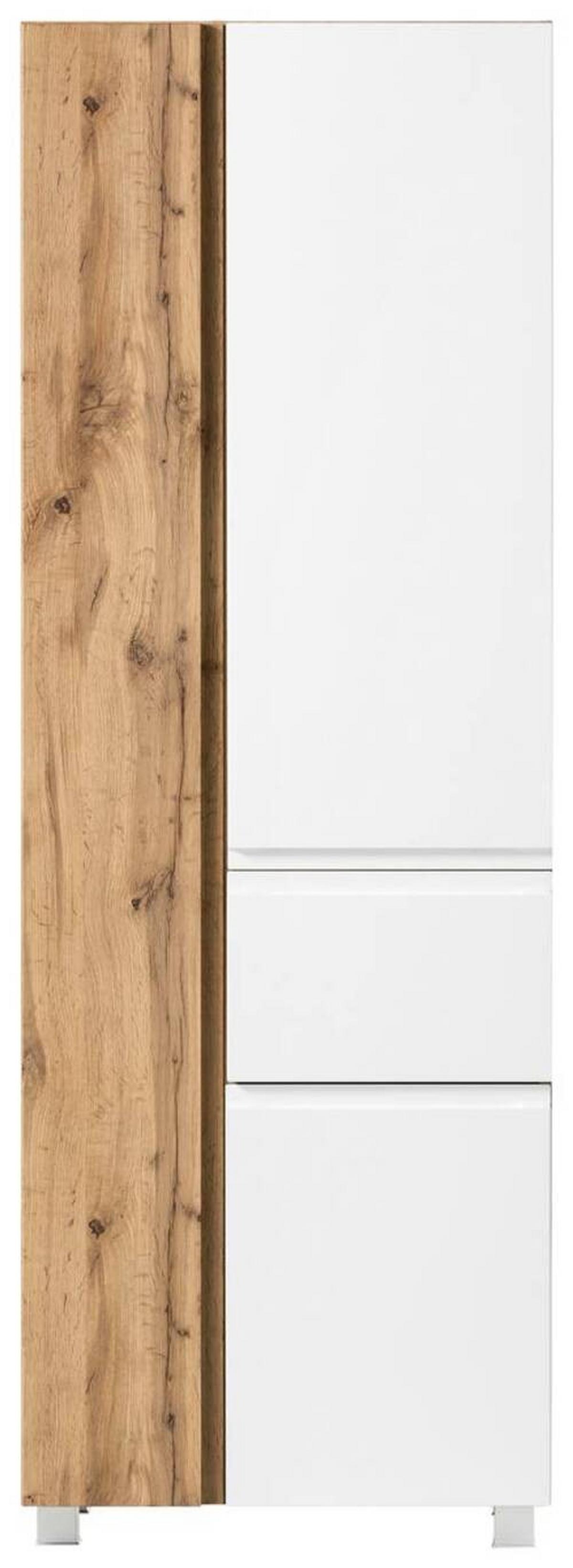 Hochschrank Varese ca. 65x180 cm Weiß/Eiche - Eiche Wotan/Weiß, MODERN, Holzwerkstoff (65/180/35cm) - Held