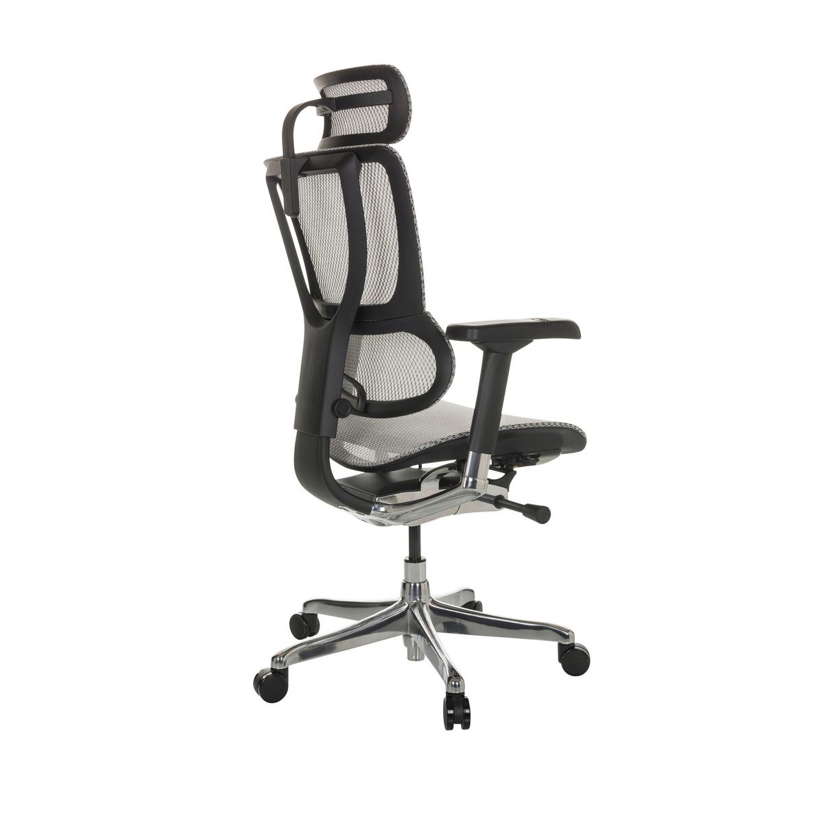 Drehstuhl Ergohuman Slim Hellgrau ca. 69x116-138x66cm - Silberfarben/Hellgrau, Basics, Kunststoff/Textil (69/116-138/66cm) - MID.YOU