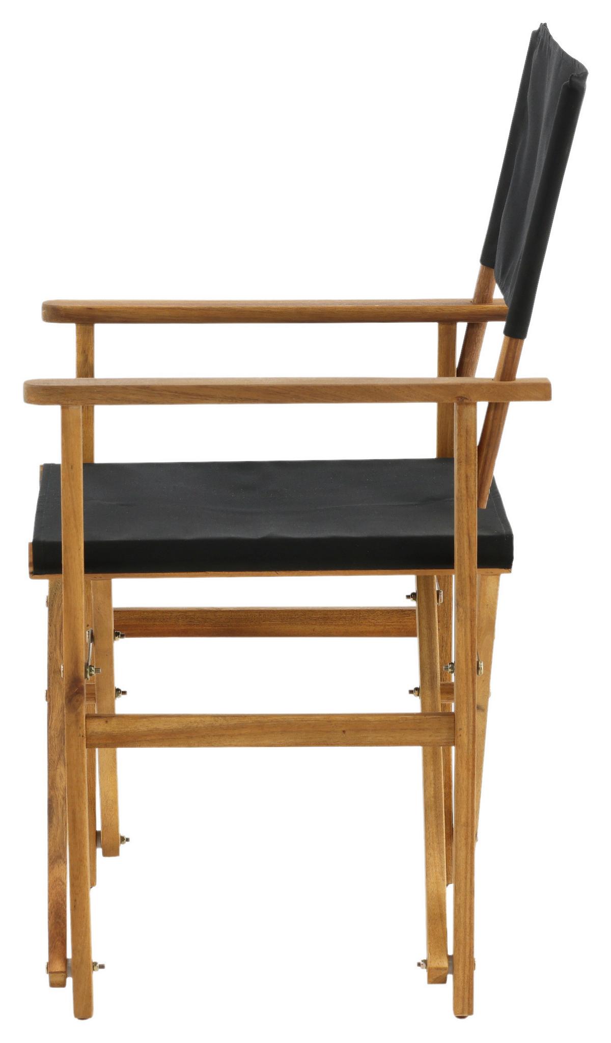 Klappstuhl Marion ca. 53x90x55 cm Akazie/Schwarz - Schwarz/Akaziefarben, KONVENTIONELL, Holz/Textil (53/90/55cm) - Gardenson