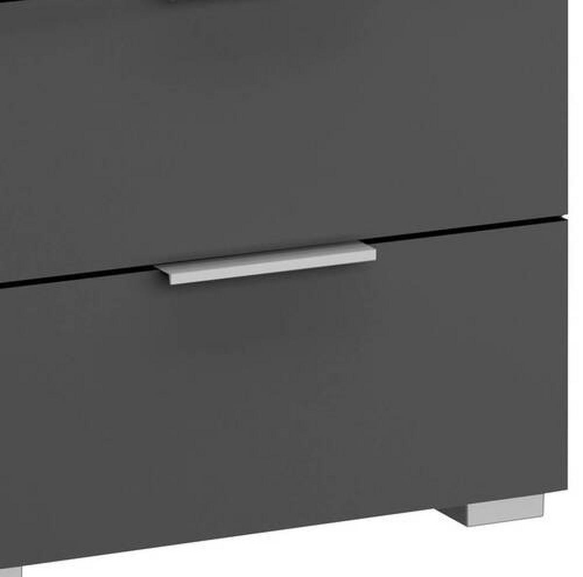 Noćni Ormarić Alabama - siva/boje aluminija, Moderno, drvni materijal (47/43/42cm) - Modern Living