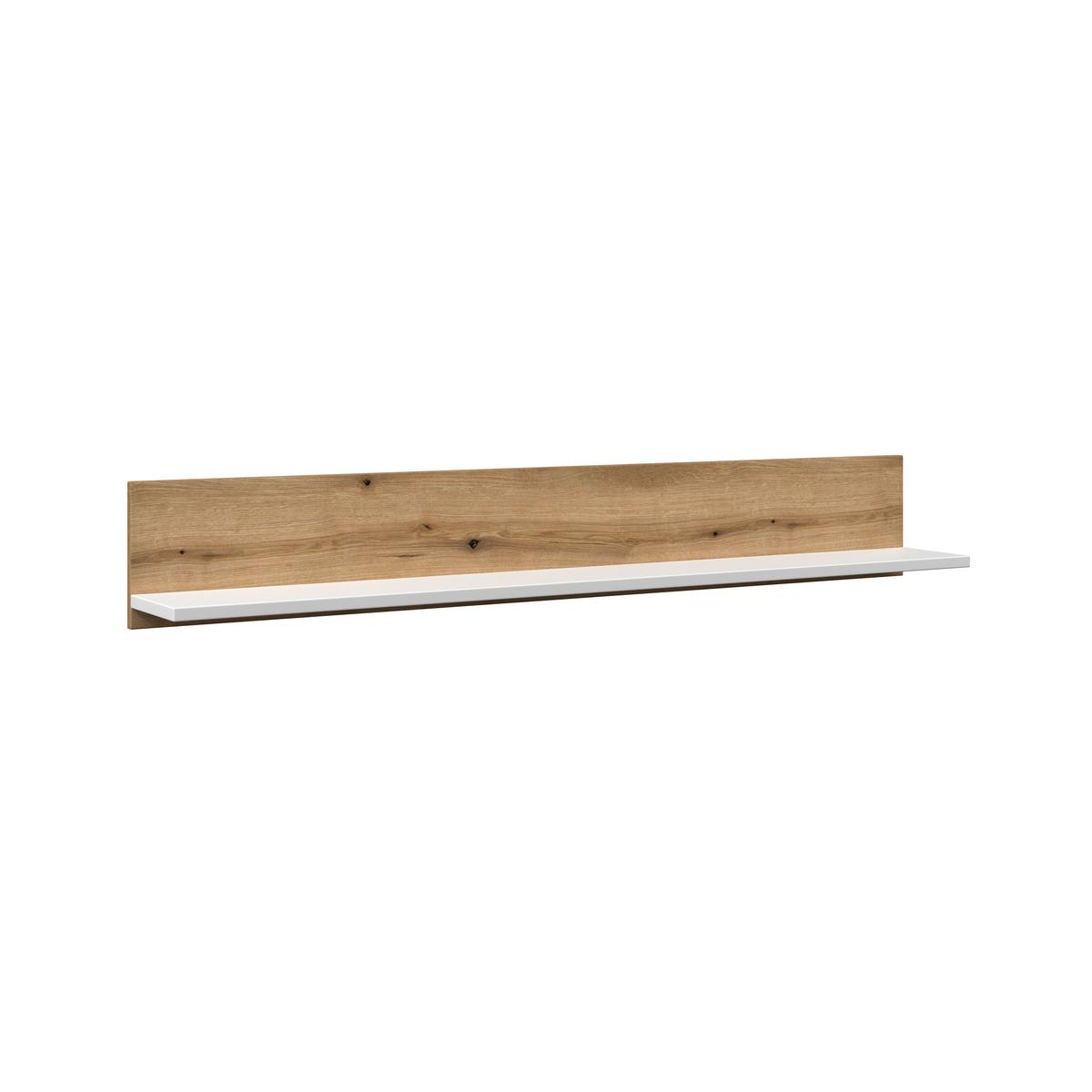 Zidna Polica Calabria - bijela/boje hrasta, Trend, drvni materijal (160/24/21,6cm) - Modern Living