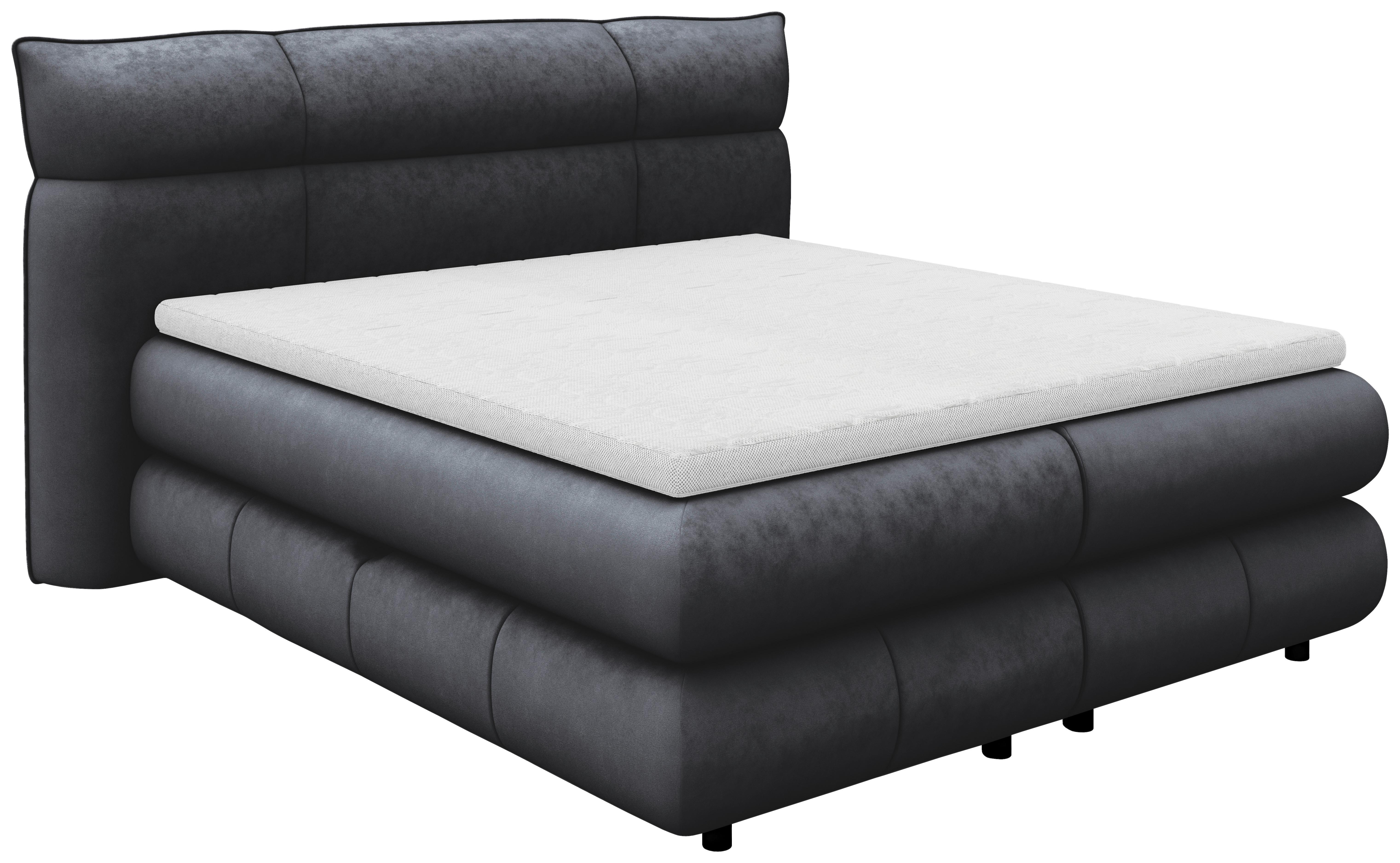 Boxspring Krevet Caramelo - crna, Trend, tekstil/plastika (140/200cm) - Premium Living
