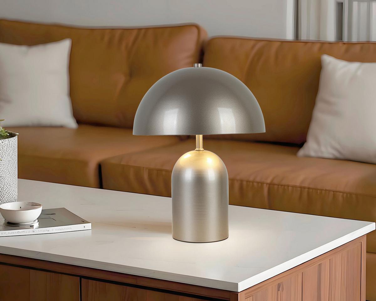 Tischleuchte Cesar Champagnerfarben max. 25 Watt - Champagner, MODERN, Kunststoff/Metall (23/23/30cm) - Mömax