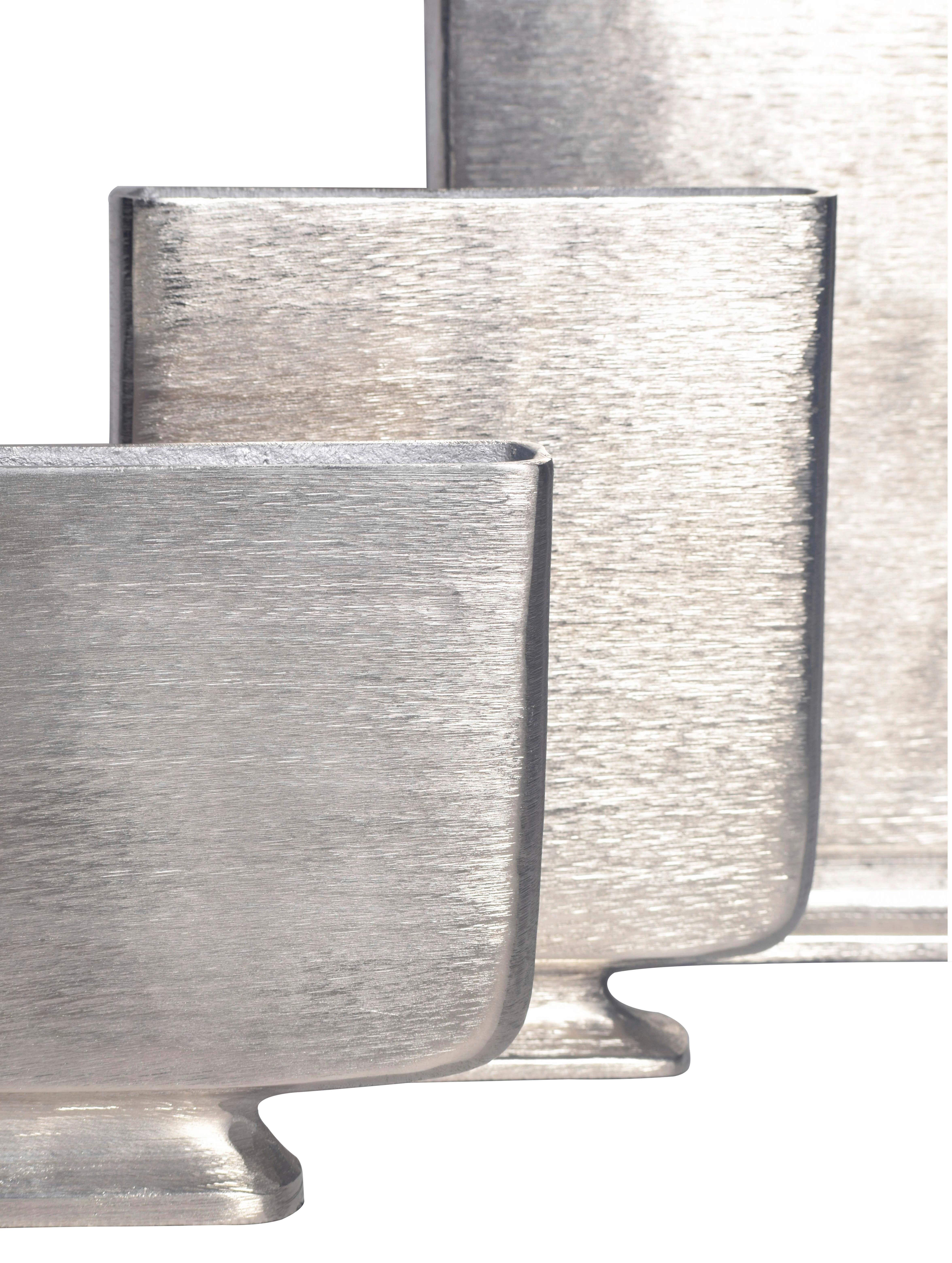 Set Dekorativnih Vaz Silver, 3 Kos - srebrne barve, Design, kovina (26/33/4cm) - Livetastic