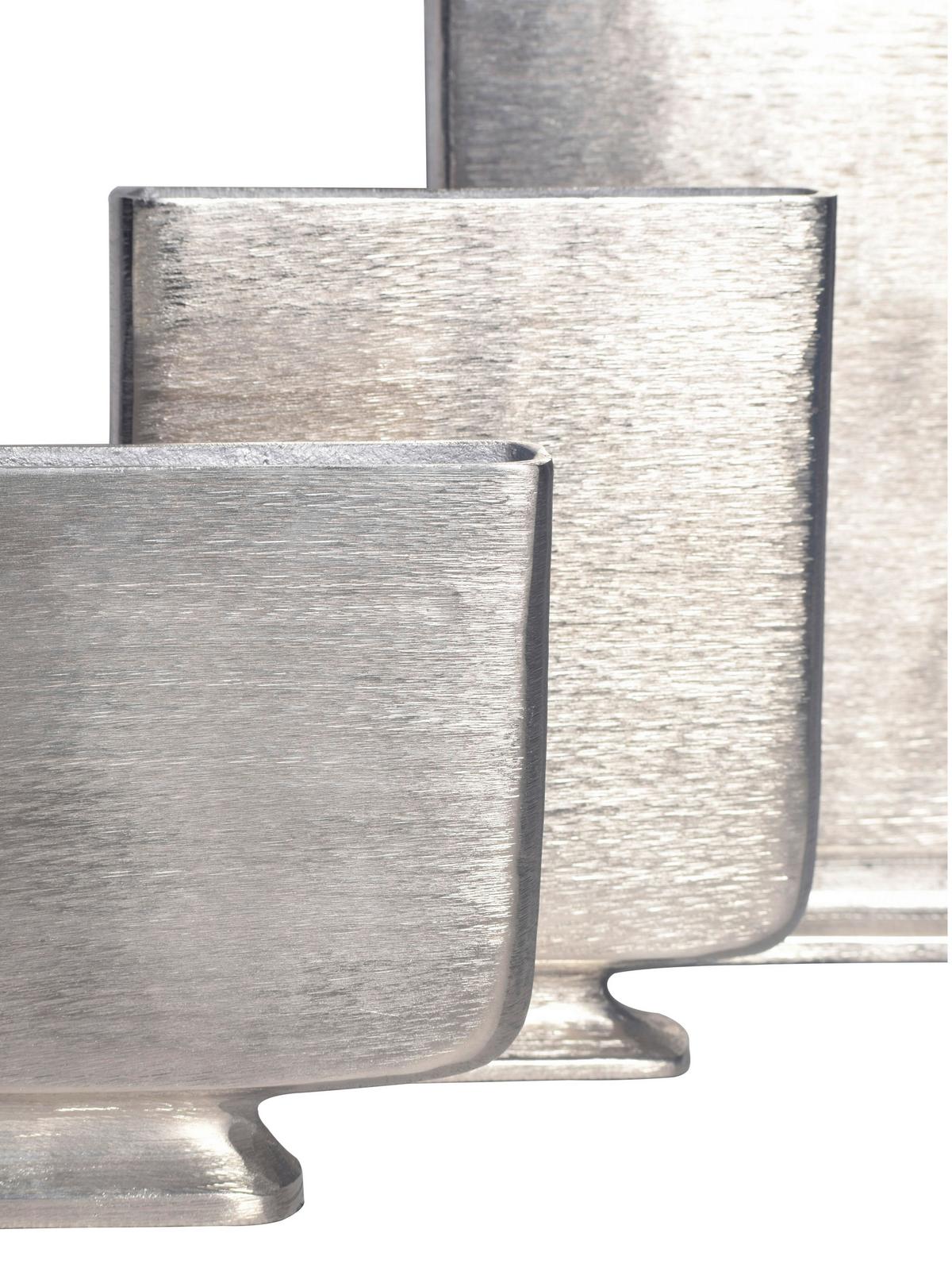 DEKOVASE DEKOVASE 3ER SET SILBER - Silberfarben, Design, Metall (26/33/4cm) - Livetastic