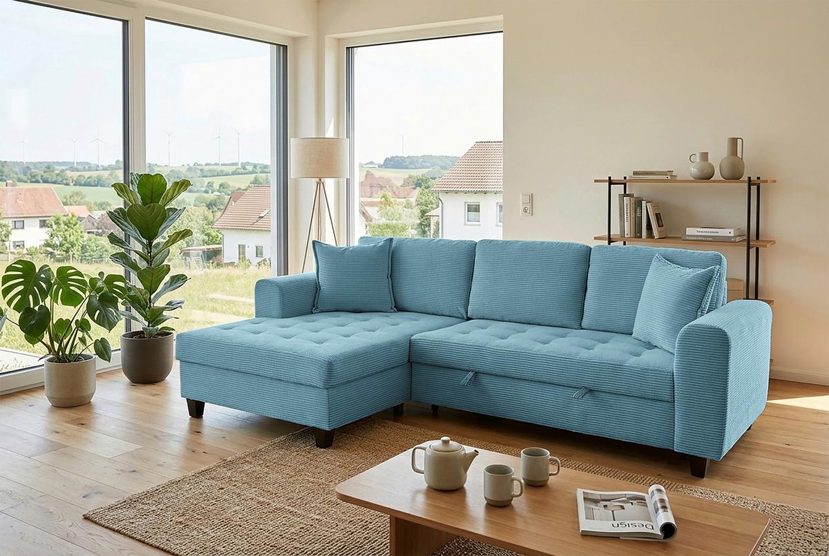 Coltar MORITZ - albastru deschis, Trend, textil (155/265cm) - Modern Living