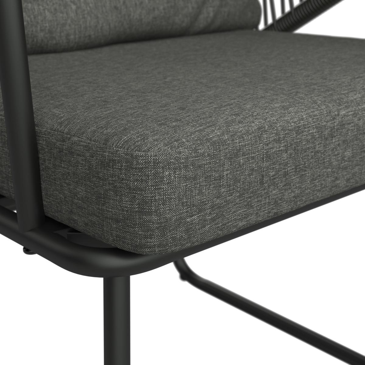 KOMPLET OGRODOWY ZE STOŁEM NOAH - ciemnoszary/czarny, Design, tworzywo sztuczne/metal - Ambia Garden