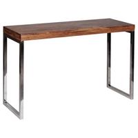 Konsolentisch "Guna" ca. 120x46 cm, aus Sheesham - Chromfarben/Sheeshamfarben, MODERN, Holz/Metall (120/45/76cm) - MID.YOU