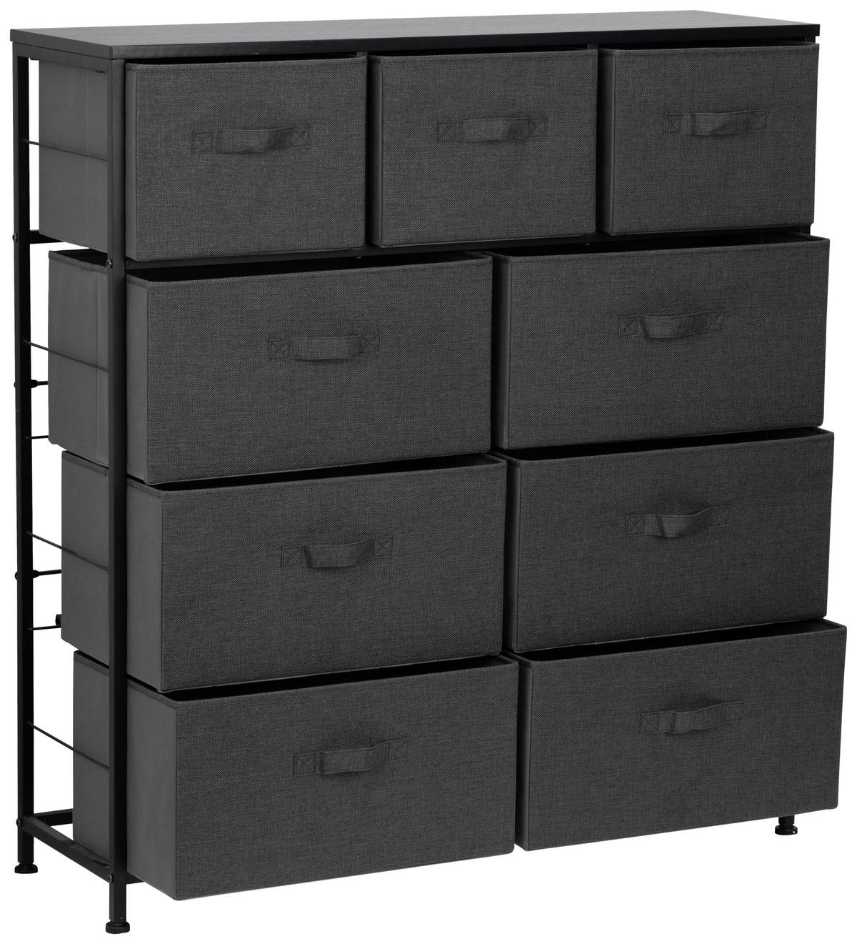 KOMODA KOS - ciemnoszary/czarny, Modern, materiał drewnopochodny/metal (96/104/30cm) - PBJ