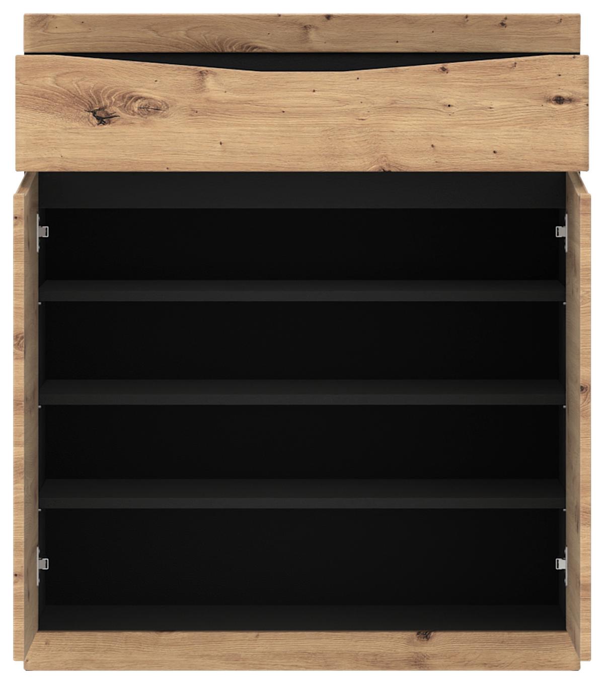 Omara Za Čevlje Turino, Barva Hrasta, Antracit - barve hrasta, Moderno, umetna masa/leseni material (86/101,6/40cm)