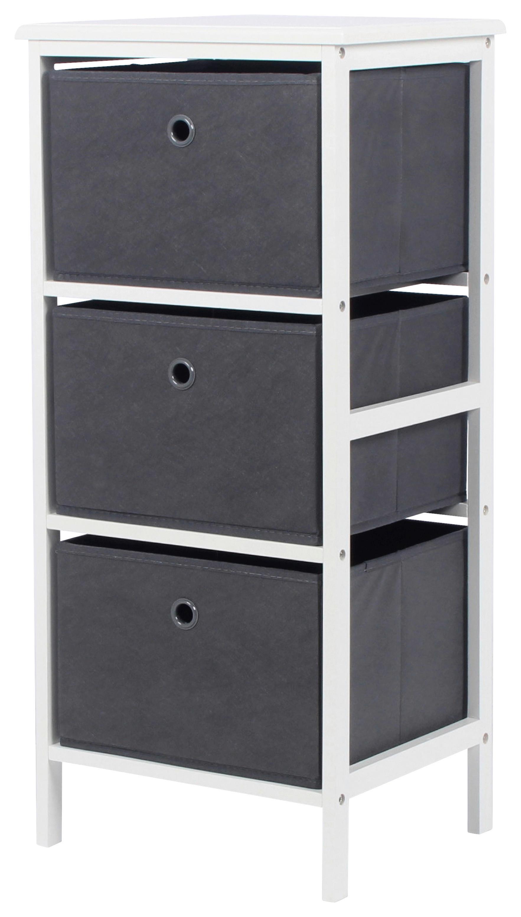 Etajeră OLIVER 2 - alb/gri, Modern, hârtie/lemn (37/80/30cm) - Modern Living