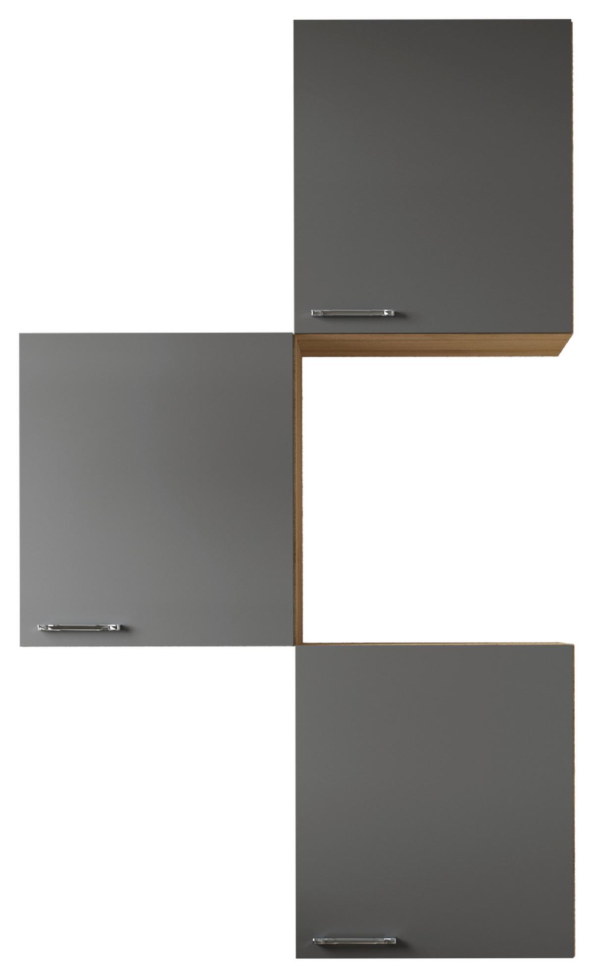 Set Kuhinjskih Zgornjih Omaric Merle, 3 Kos - srebrne barve/siva, Basics, kovina/leseni material (100/168,3/34,6cm) - Respekta