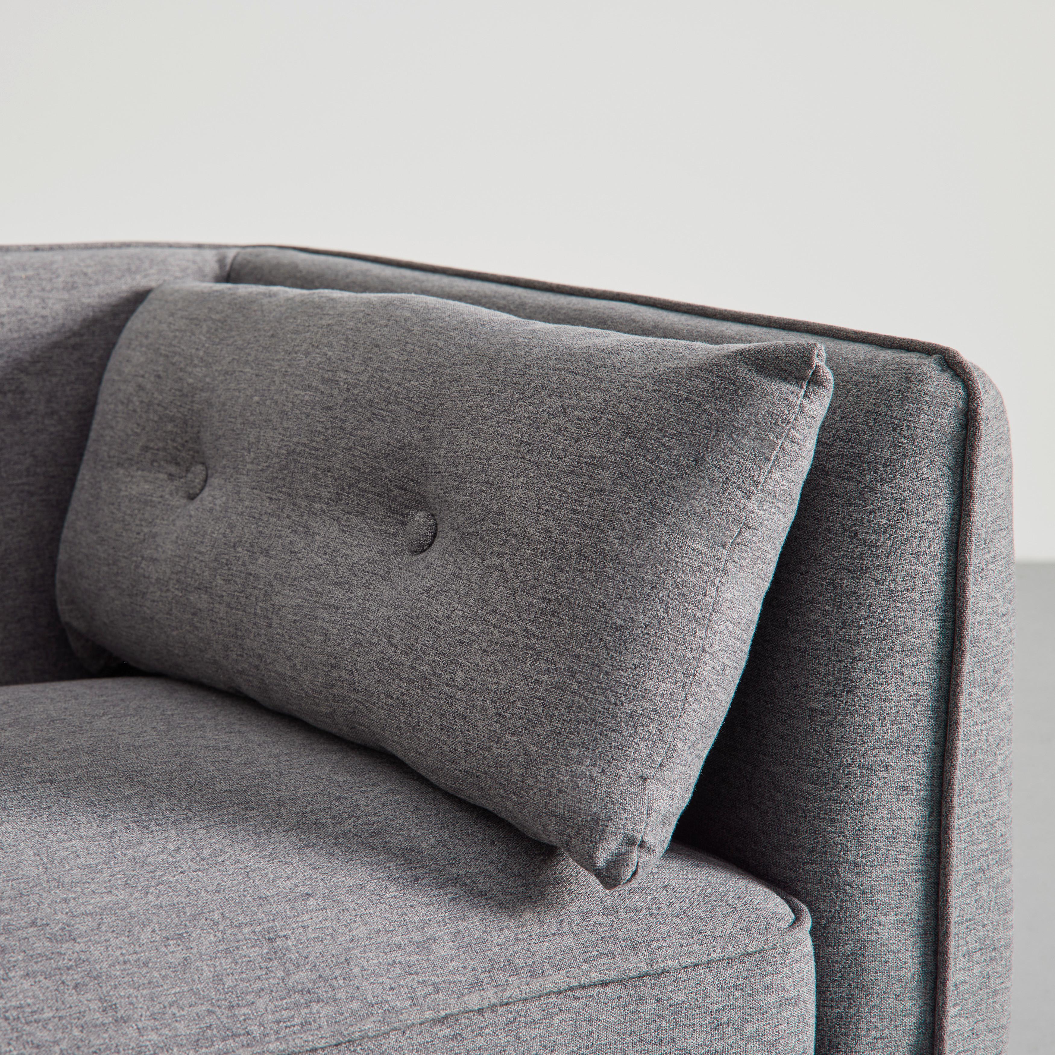 RECAMIERE FANNY - mörkgrå/naturfärgad, Modern, trä/textil (154/55/73cm) - Bessagi Home