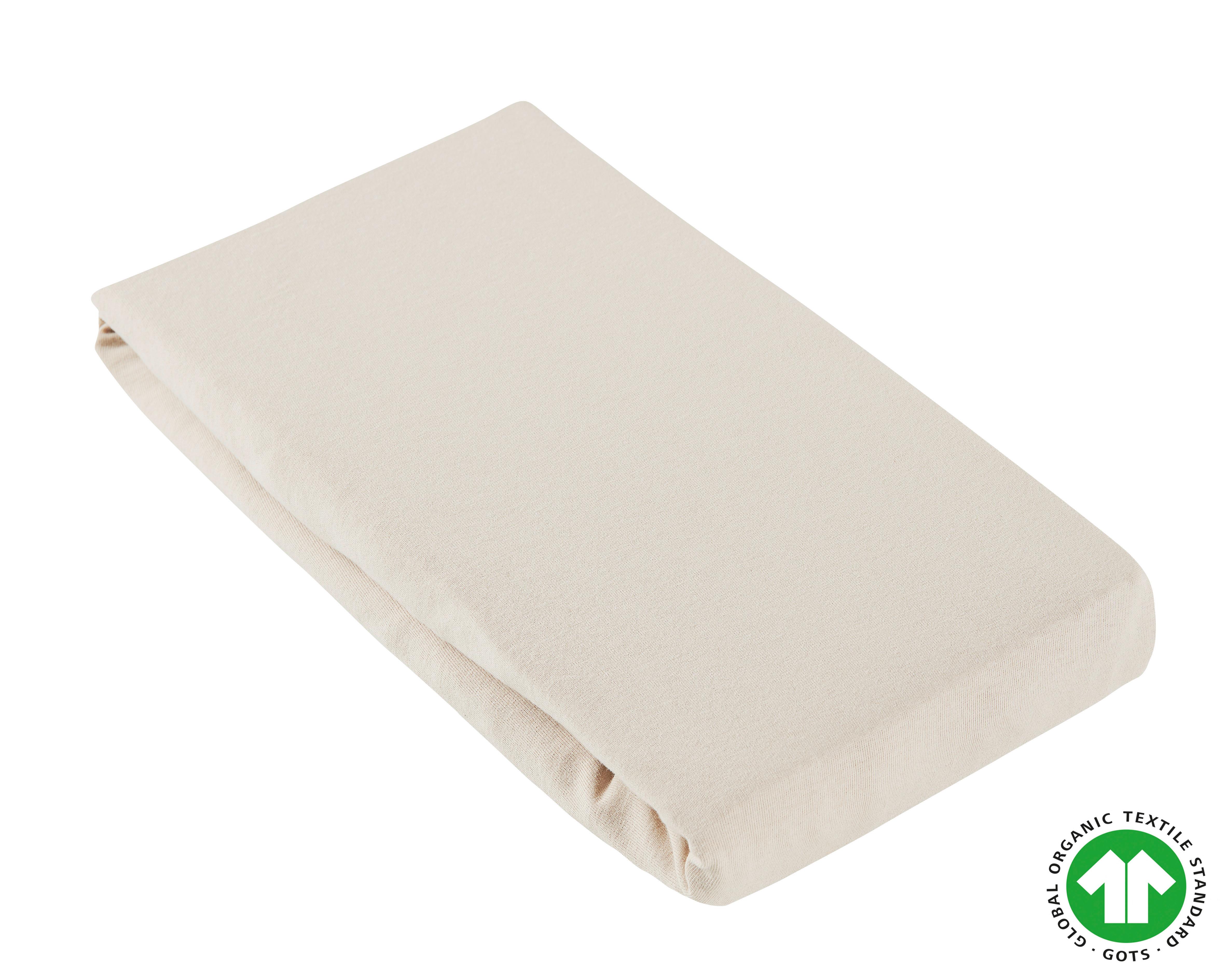 Fixleintuch Bio Greta in Beige ca. 100x200cm - Beige, Modern, Textil (200/100/30cm) - ecoTree