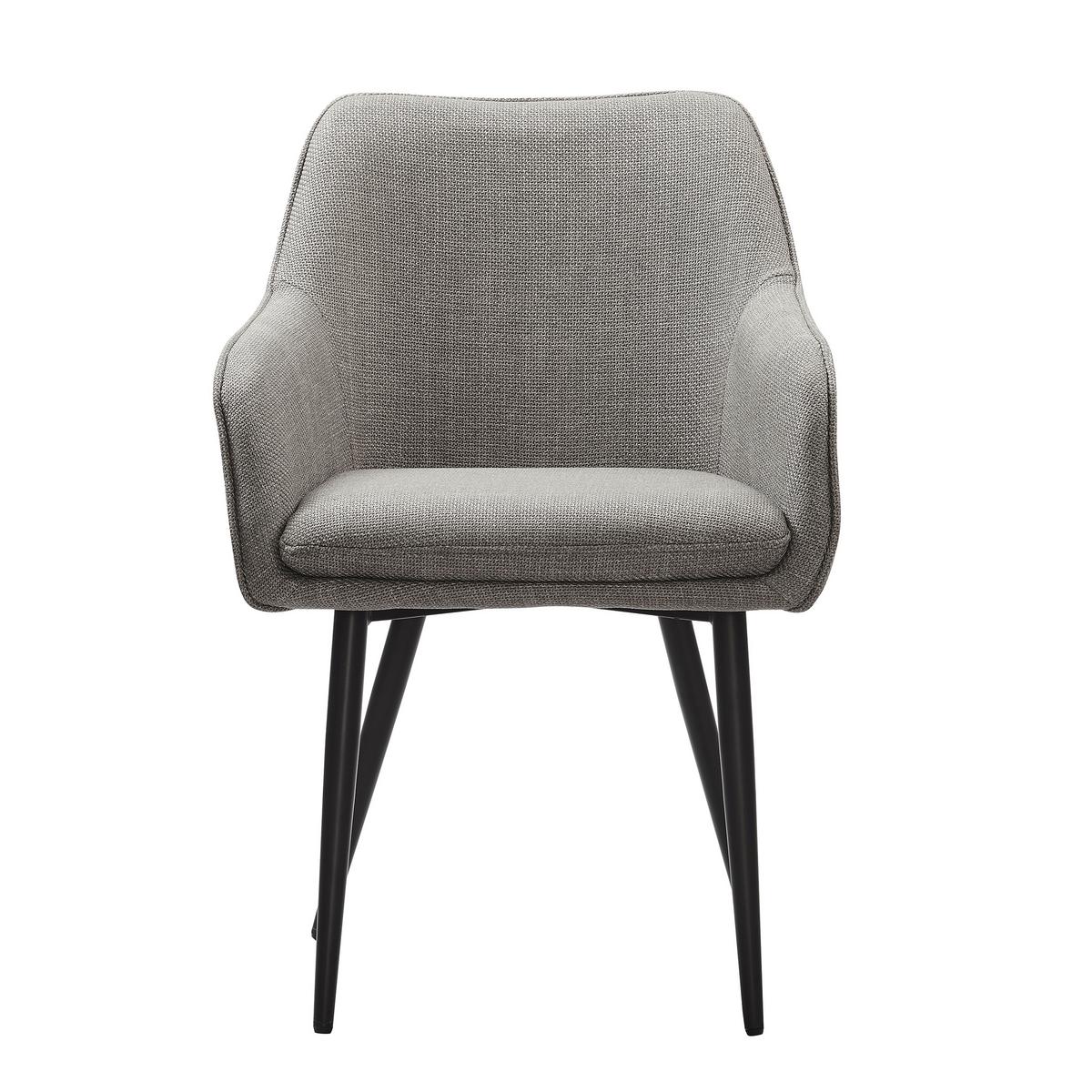 Naslanjač Rebi, Rjavosiva - rjavosiva/črna, Moderno, kovina/tekstil (61/85/60cm) - Livetastic