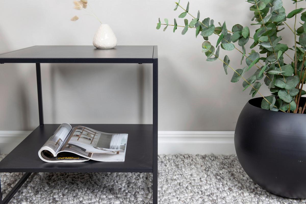 BEISTELLTISCH STAAL - Schwarz, Design, Metall (50/50/50cm) - Livetastic