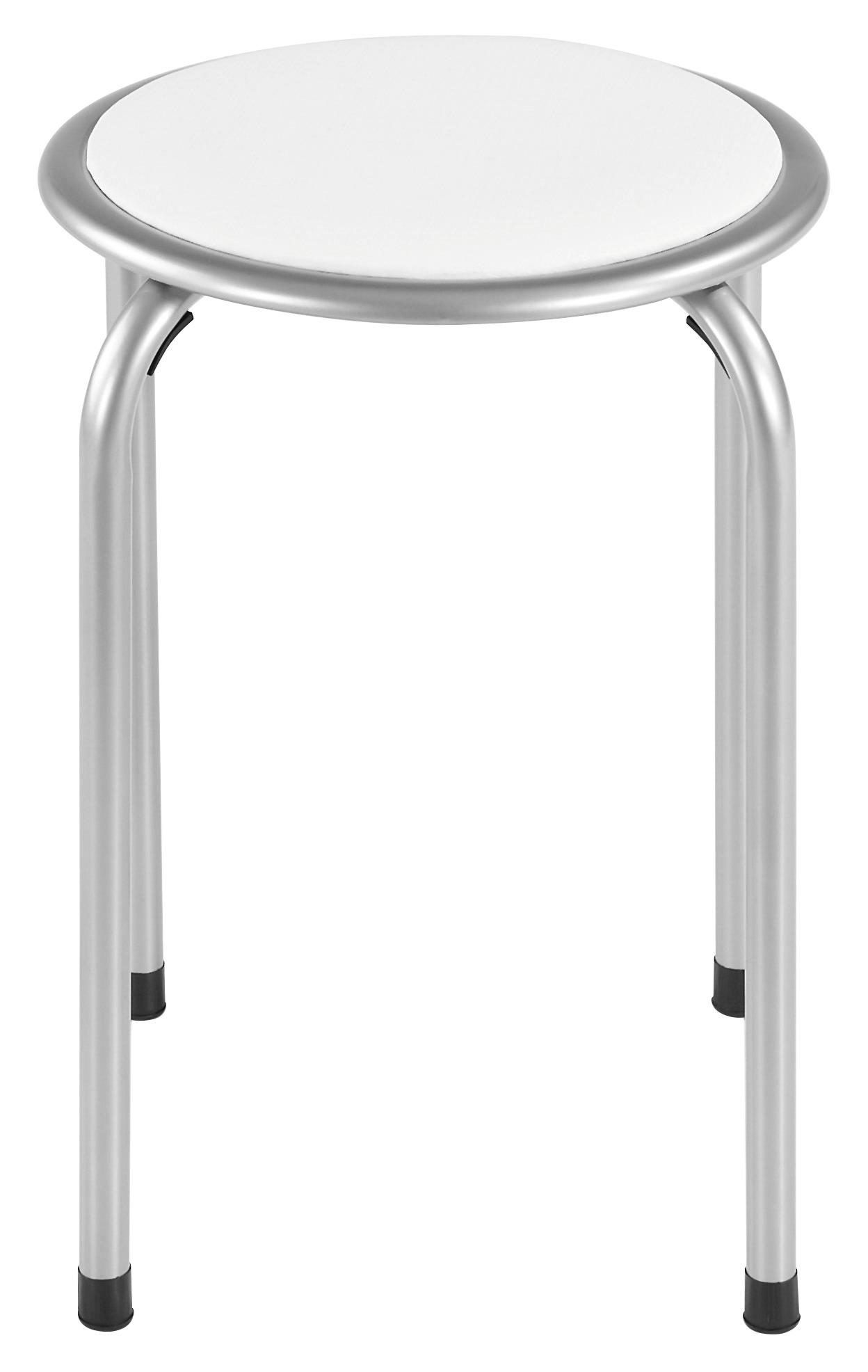 Stolica Složiva Raki - bijela/boje aluminija, Modern, metal (30/45cm)
