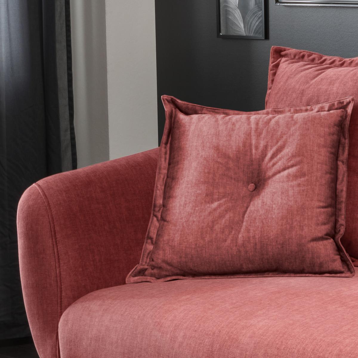 3-Sitzer-Sofa Baggio Koralle Velours - Koralle/Buchefarben, MODERN, Holz/Textil (236/94/103cm) - Livetastic