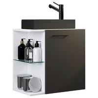 Kombiniran Umivalnik Hausa, Antracit - črna/bela, Moderno, umetna masa/steklo (52cm) - MID.YOU