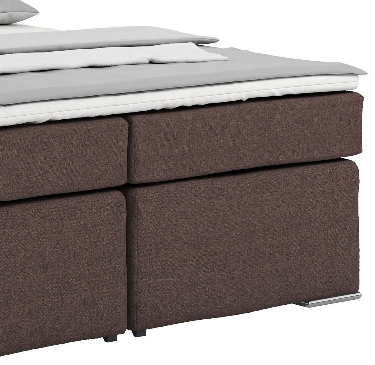 Boxspring Krevet Nero - boje kroma/smeđa, Konvencionalno, tekstil/metal (160/200cm) - Best Price