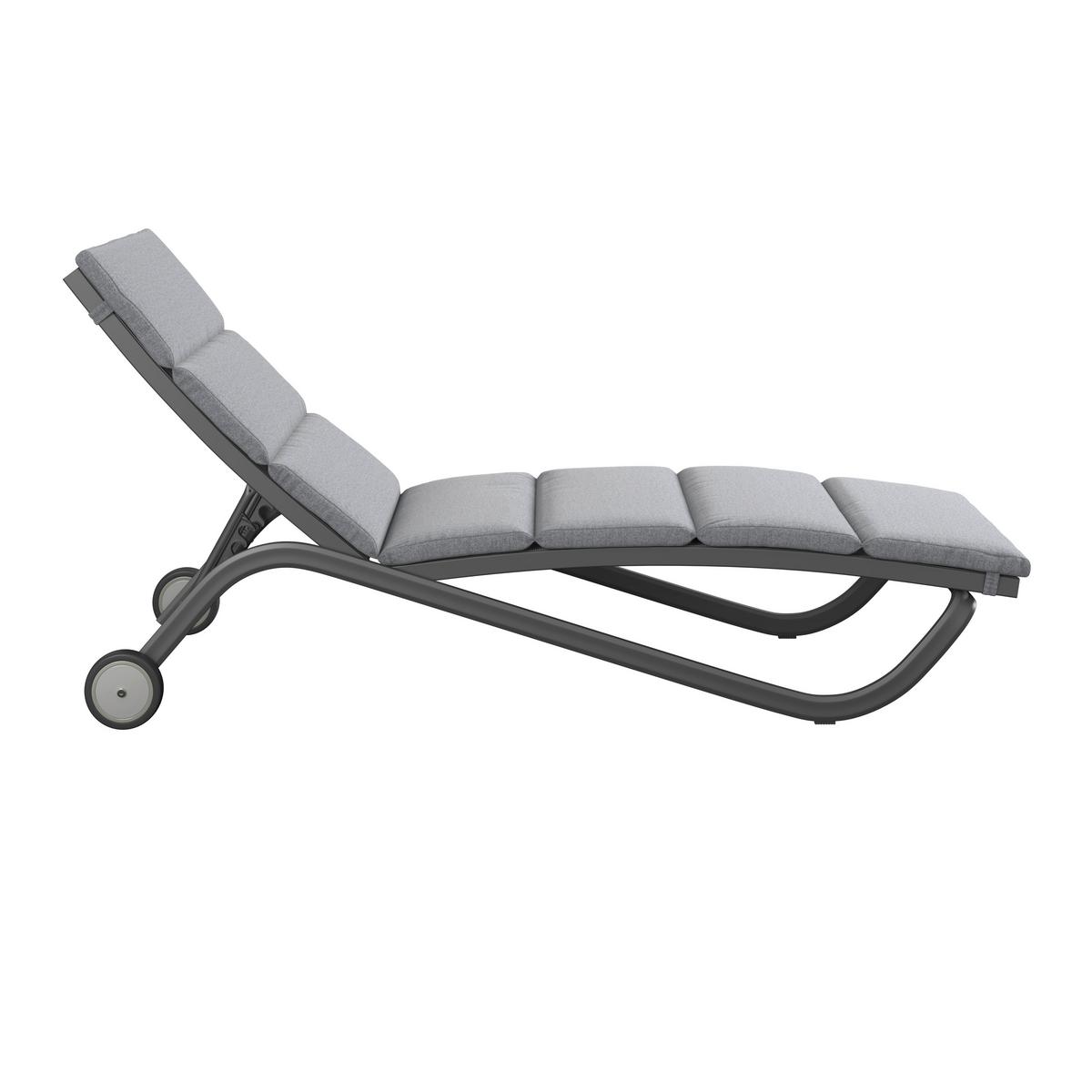 Vrtni Ležalnik Otti, Aluminij - siva/antracit, Basics, kovina/tekstil (211/44/75cm) - Mömax