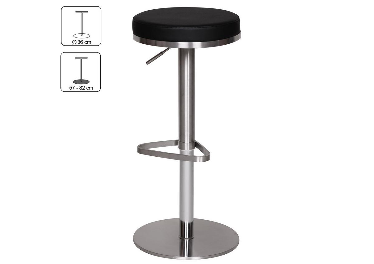 Barski Stol Wl1.293 - srebrne barve/črna, Moderno, kovina/tekstil (38/57/38cm) - MID.YOU