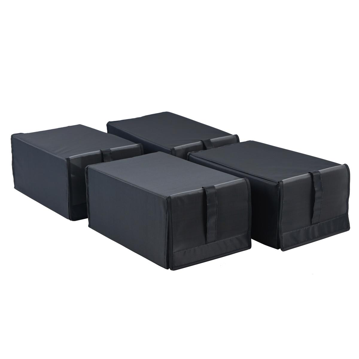 Škatla Za Čevlje Unit - 4pcs - Ext - - siva, Konvencionalno, umetna masa/tekstil (22/34/16cm) - Modern Living