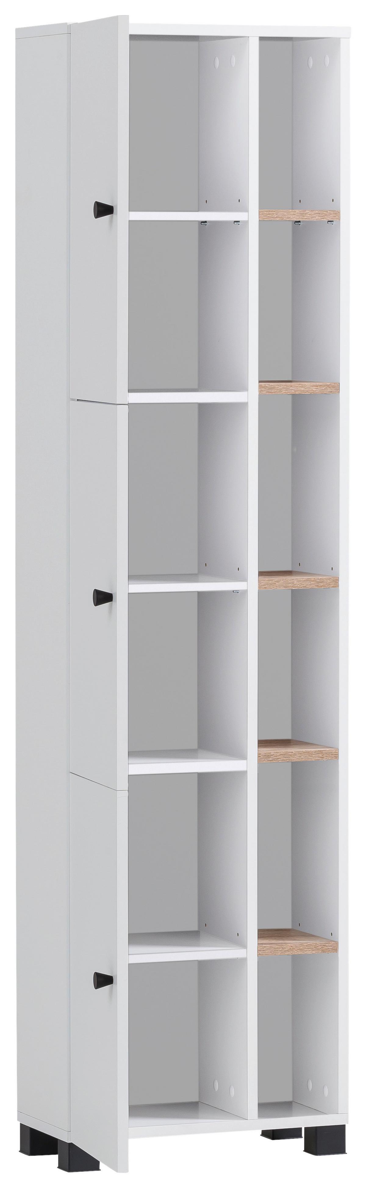 Hochschrank Balto Weiß - Schwarz/Weiß, MODERN, Holzwerkstoff/Kunststoff (45/168/23,4cm) - MID.YOU