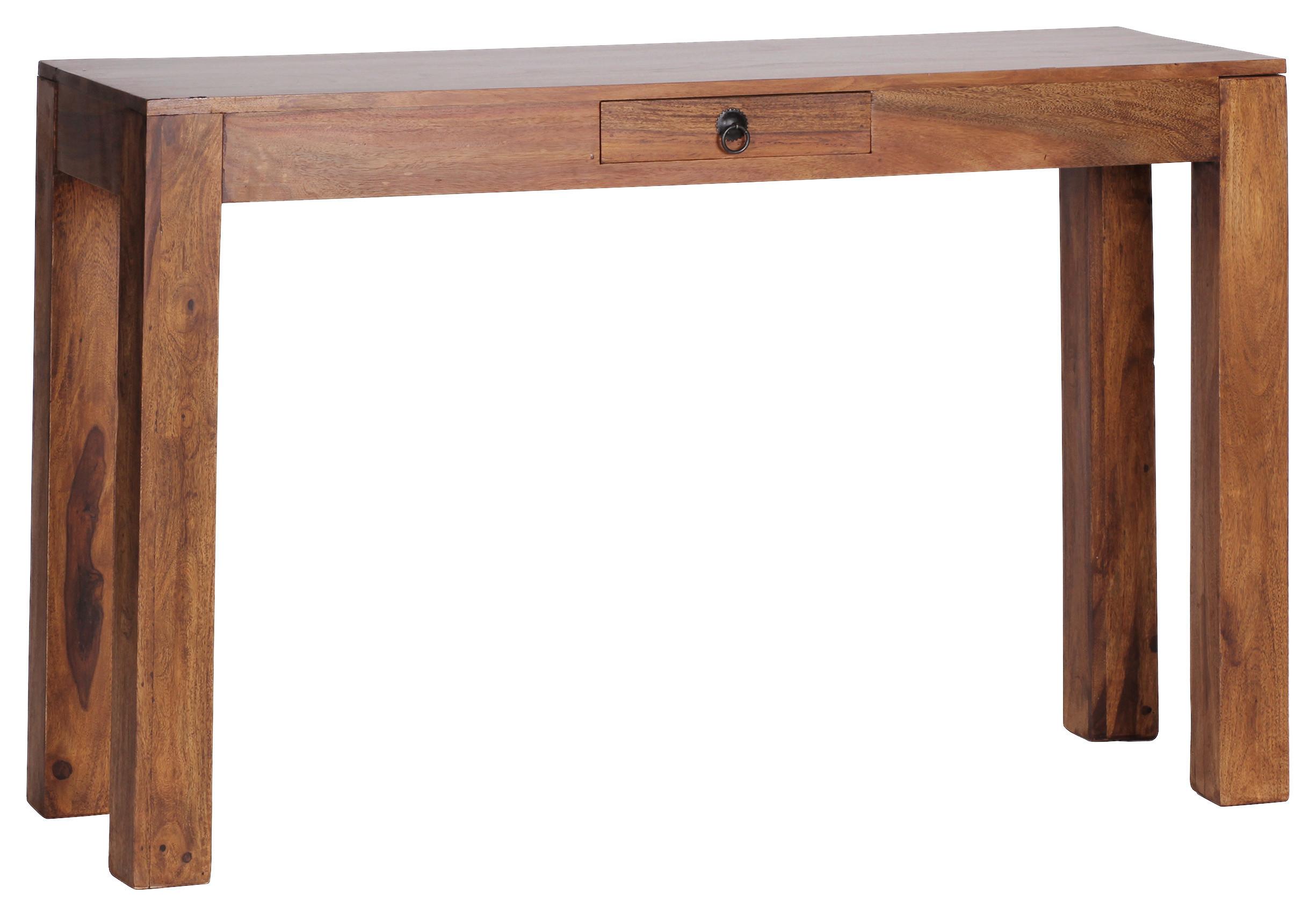 Konzolna Mizica Mumbai - črna/barve indijskega rožnega lesa, Trendi, kovina/les (120/40/70cm) - MID.YOU