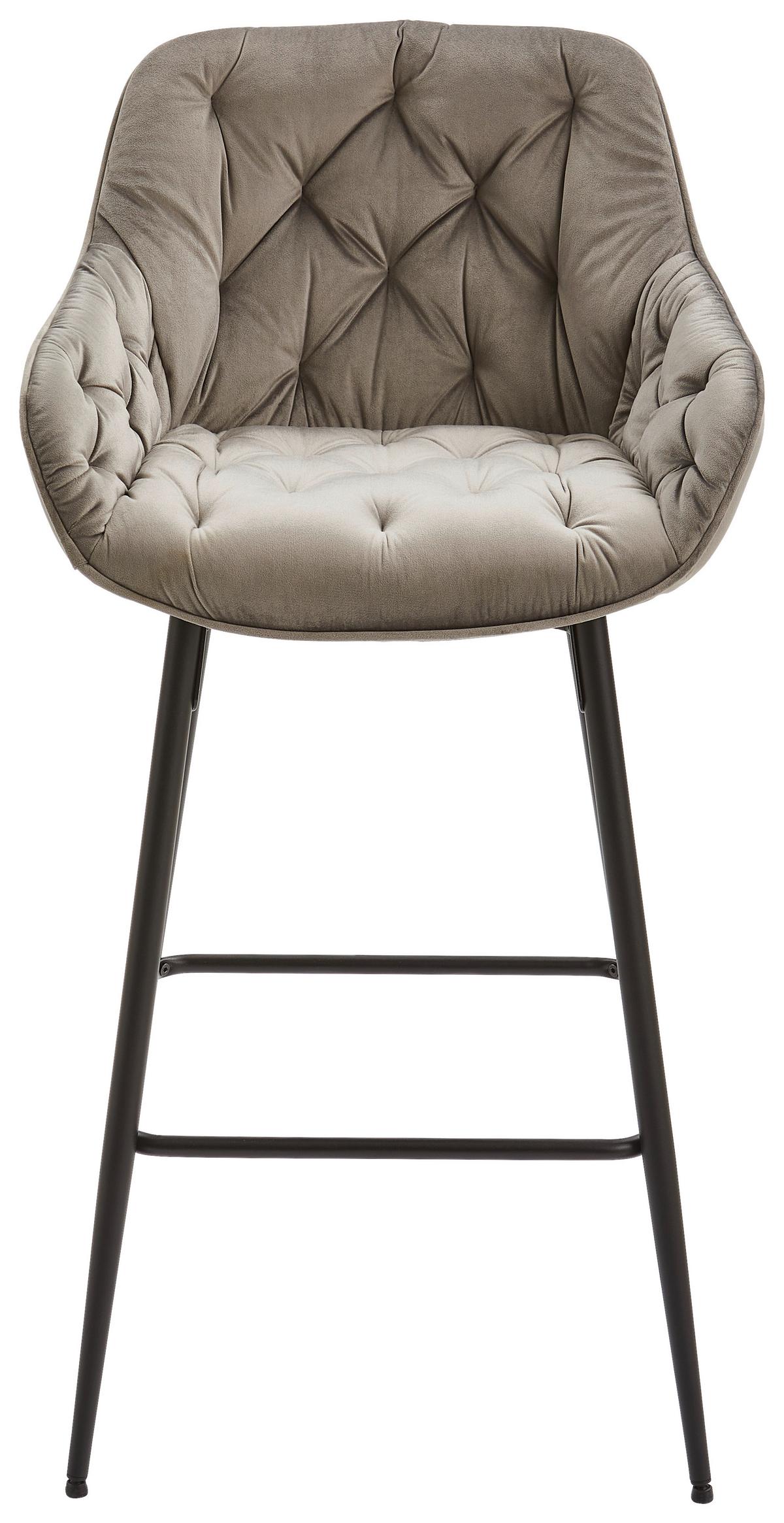 STOŁEK BAROWY LANGFORD - czarny/szary, Modern, metal/drewno (55/105/57cm) - Livetastic