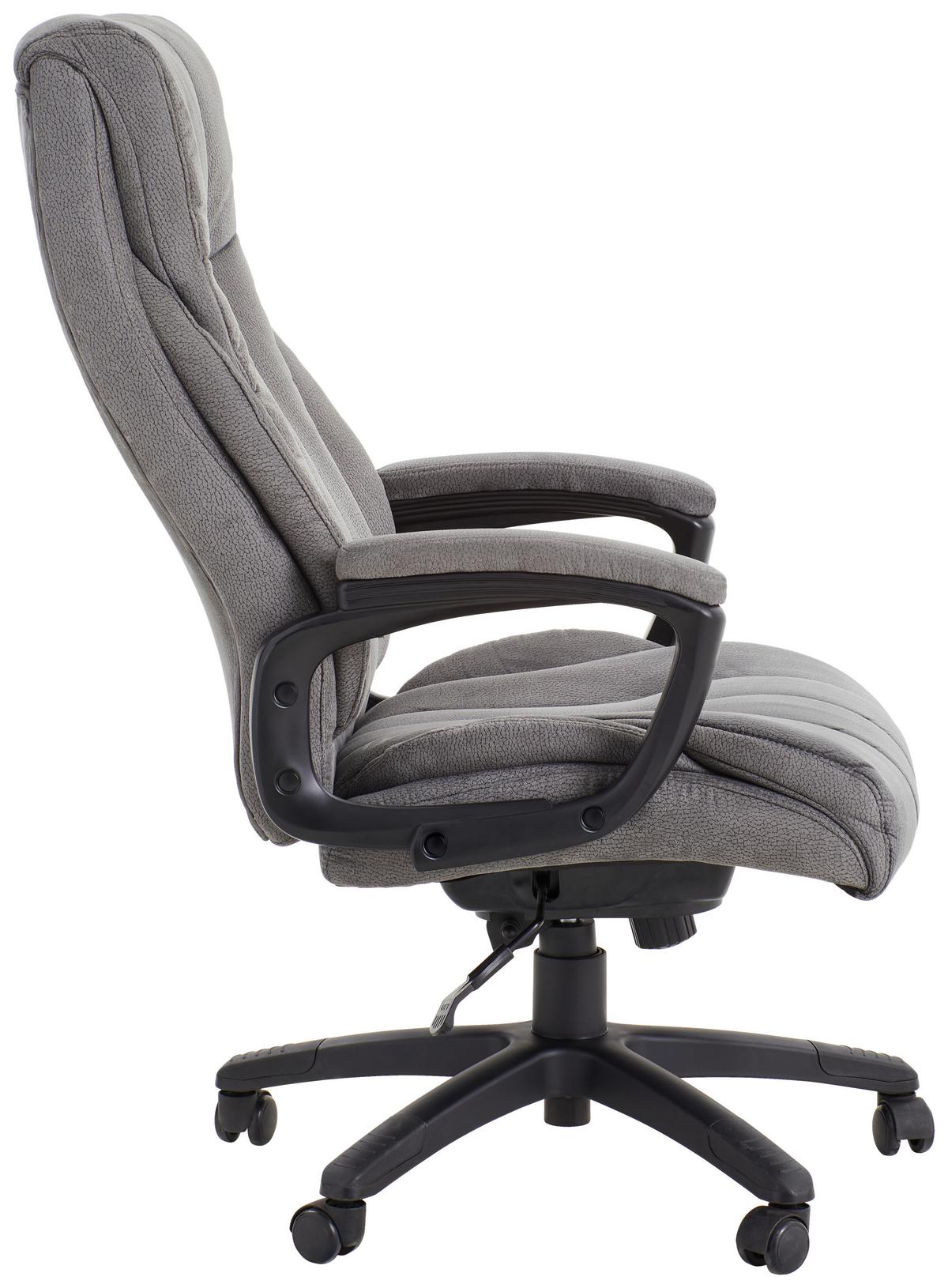 FOTEL SZEFA JOHN XXL - czarny/szary, Konventionell, tworzywo sztuczne/tkanina (68/113-121/68cm)