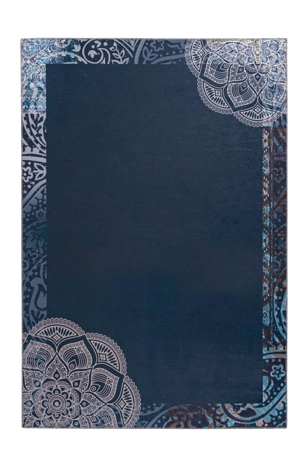 Flachwebeteppich Medley 125 Multi/blau 130x190 - Blau/Multicolor, Basics, Textil (130/190cm) - Kayoom