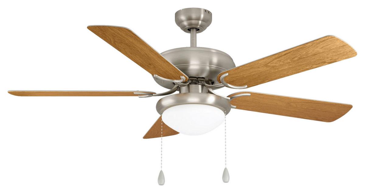 Deckenventilator Ballina max. 40 Watt - Eichefarben/Silberfarben, KONVENTIONELL, Glas/Kunststoff (132/132/44cm) - Eglo