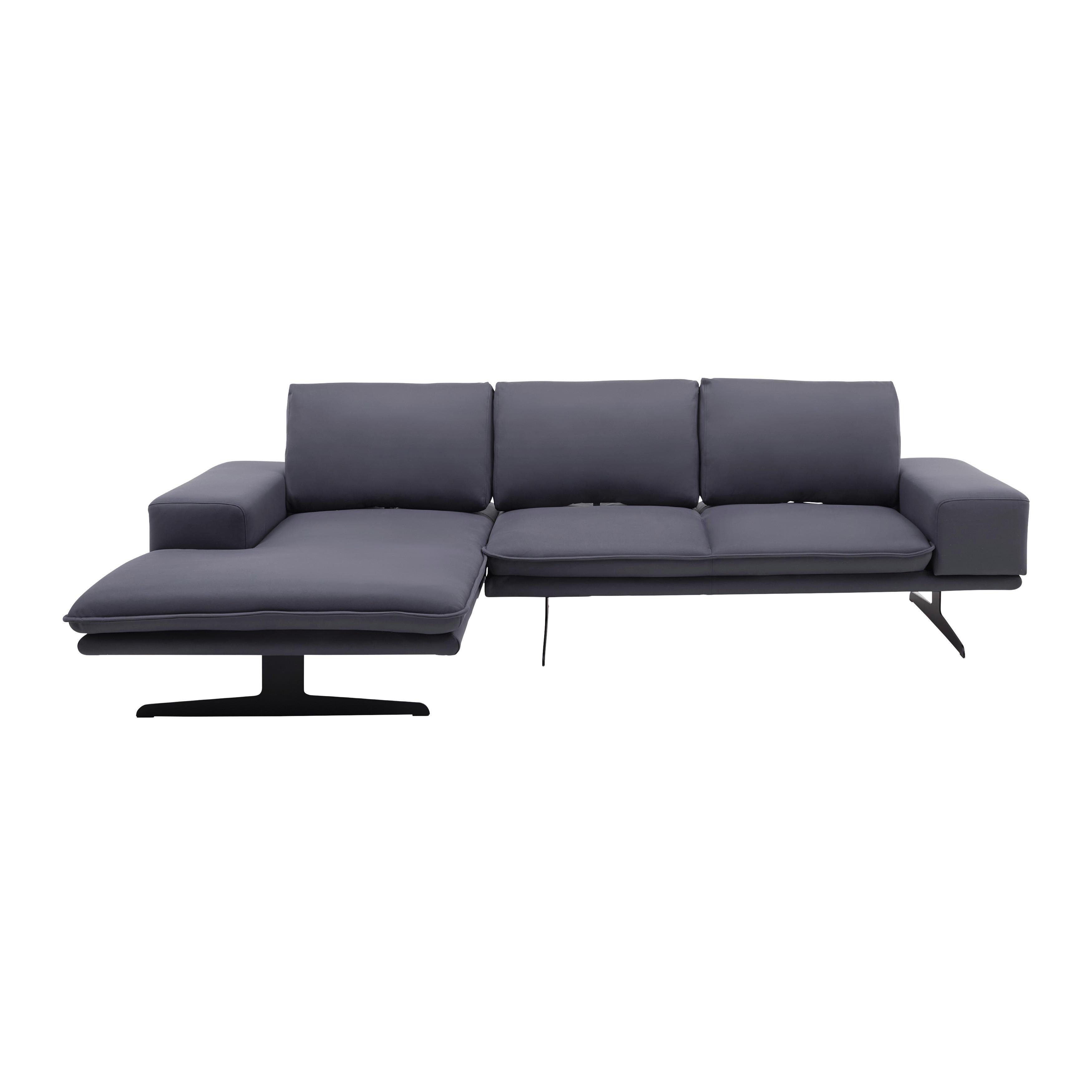 NAROŻNIK LARISSA - czarny/szary, Modern, metal/tkanina (290/82/160cm) - Bessagi Home