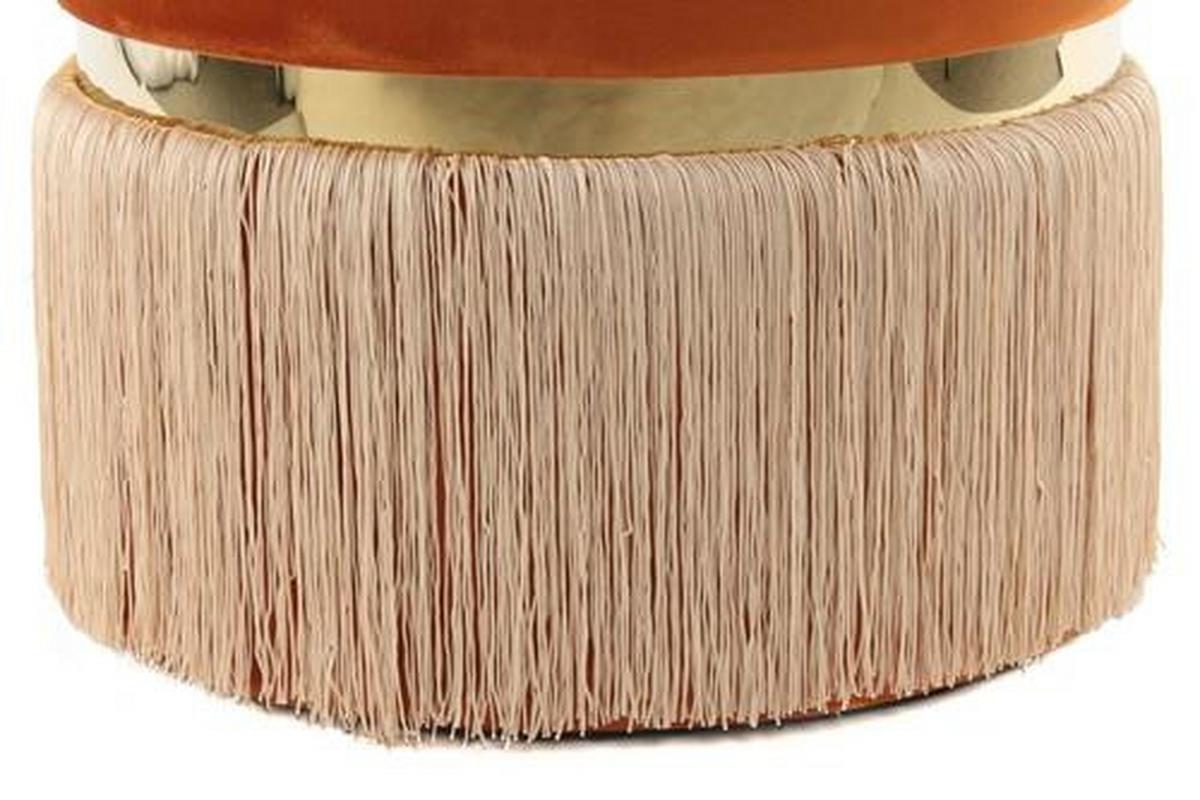 HOCKER Hocker in Orange - Champagner/Goldfarben, Basics, Holzwerkstoff/Textil (41/44,5/41cm) - Kayoom