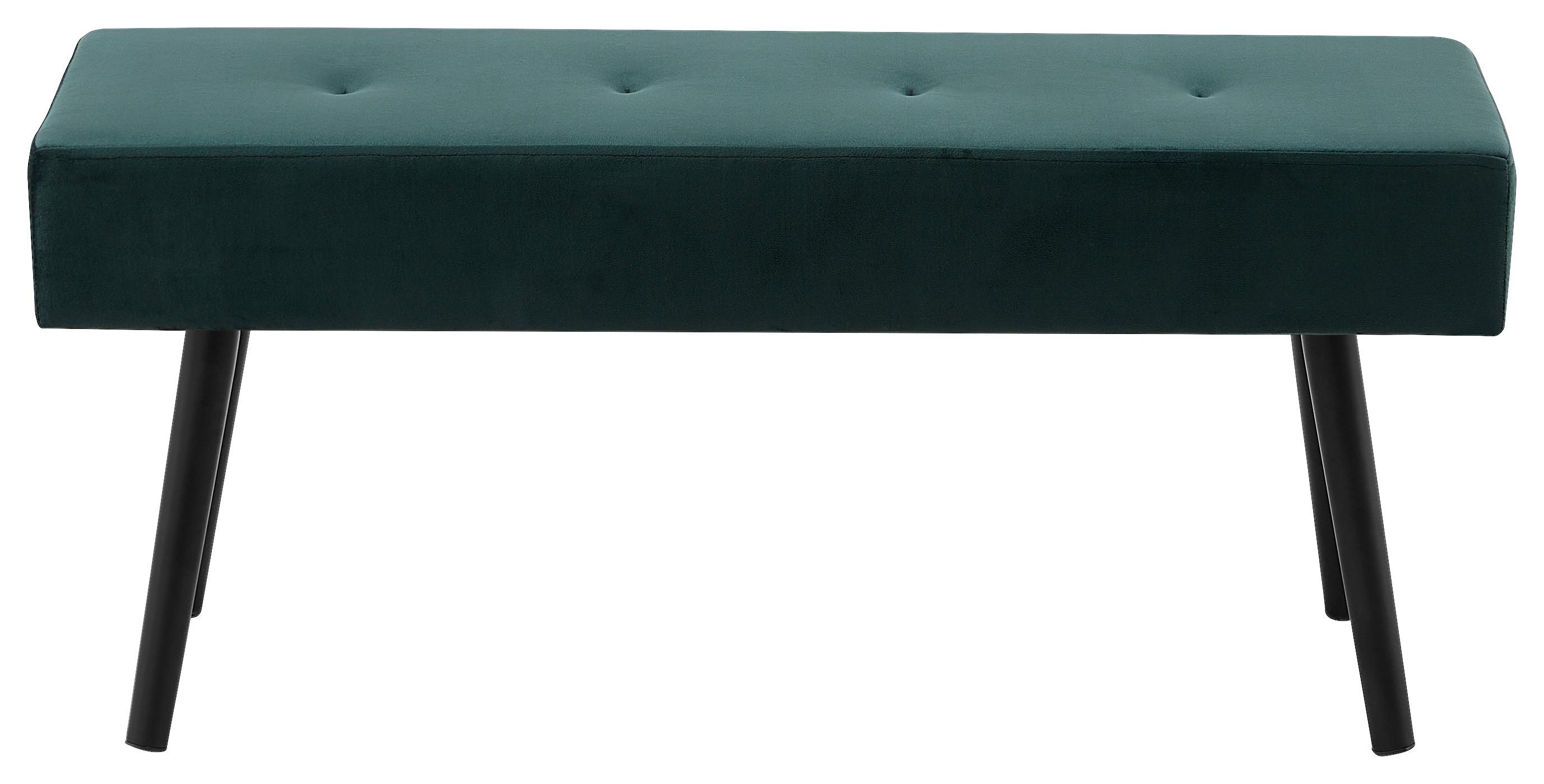 Sitzbank in Grün/Schwarz - Schwarz/Weiß, MODERN, Textil/Metall (100/44/35cm) - Mömax
