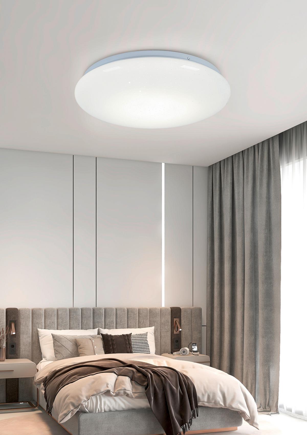 Stropna Led-svetilka Iskri - bela, Moderno, kovina/umetna masa (33/6,5cm) - Mömax