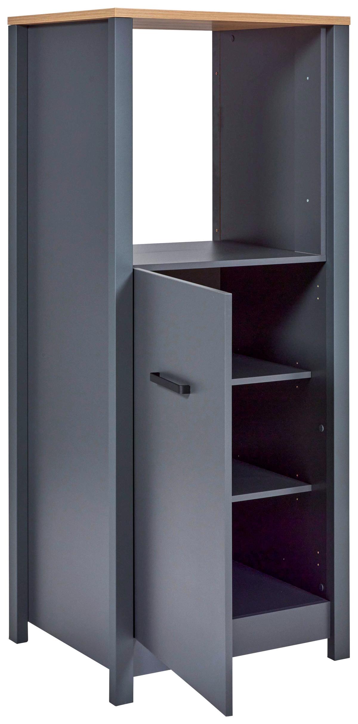 Geräteumbauschrank Venet Anthrazit/Artisan Eiche - Anthrazit/Schwarz, MODERN, Holzwerkstoff/Metall (70/167/60cm) - Mömax