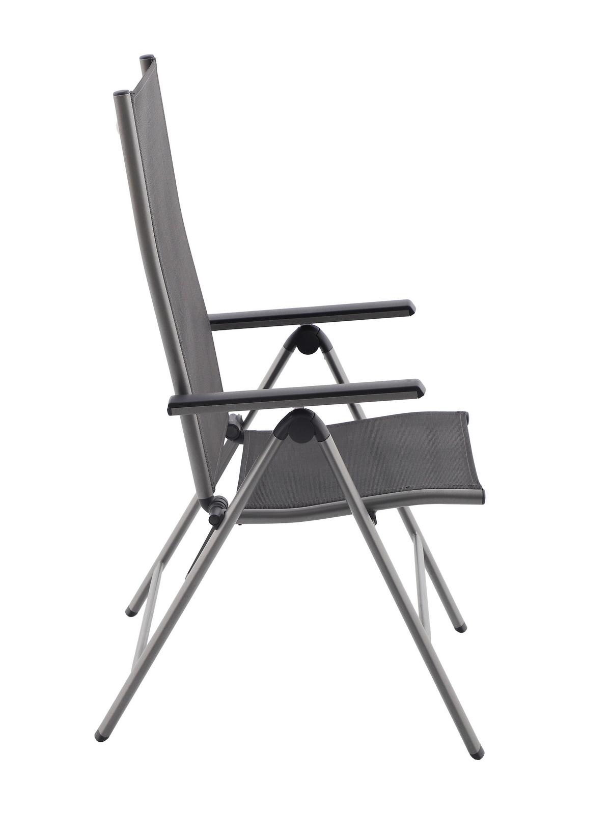 GARTENKLAPPSTUHL-SET HOCHLEHNER MARLA, 2ER SET - Dunkelgrau/Schwarz, MODERN, Kunststoff/Metall (58/109/67cm) - Gardenson
