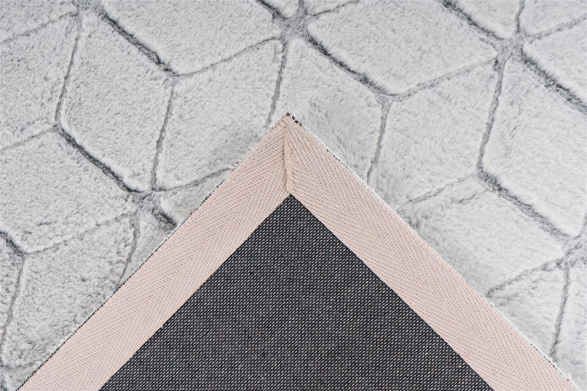 TEPPICH VIVICA 125 WEIß / ANTHRAZIT - Weiss/Anthrazit, Konventionell, Textil (80/150cm) - Kayoom