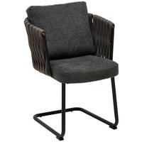 KRZESŁO NA PŁOZIE HAMBURG - czarny/szary, Modern, metal/tkanina (56/77-83/61cm) - Livetastic