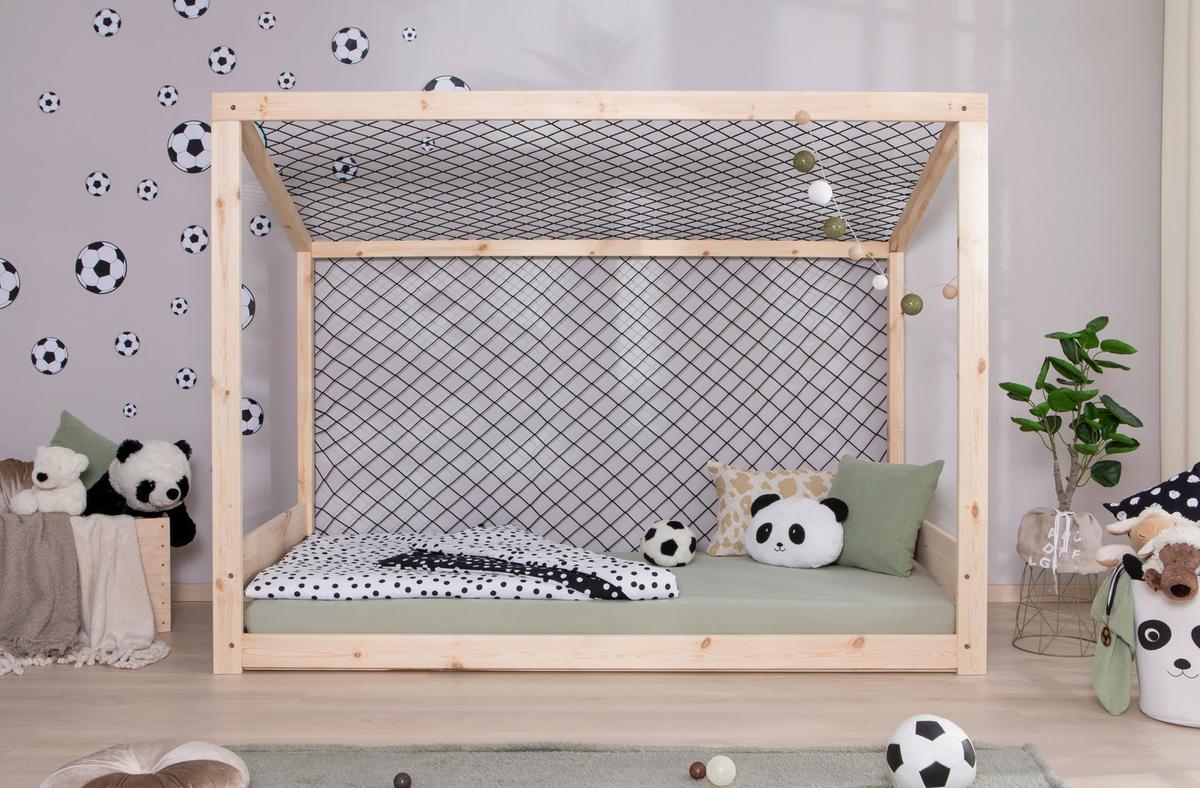 Stauraumbett Holz Fußball ca. 97x213 cm Kiefer - Naturfarben, MODERN, Holz (90/200cm) - MID.YOU
