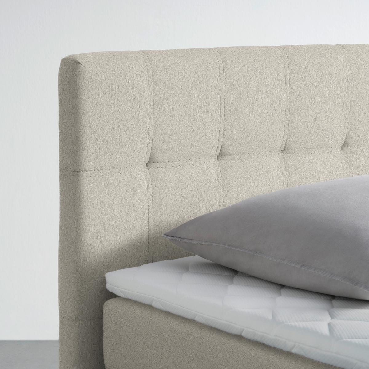 Boxspringbett Miami in Taupe ca. 90x200cm - Taupe/Schwarz, KONVENTIONELL, Holz/Holzwerkstoff (90/200cm) - Mömax