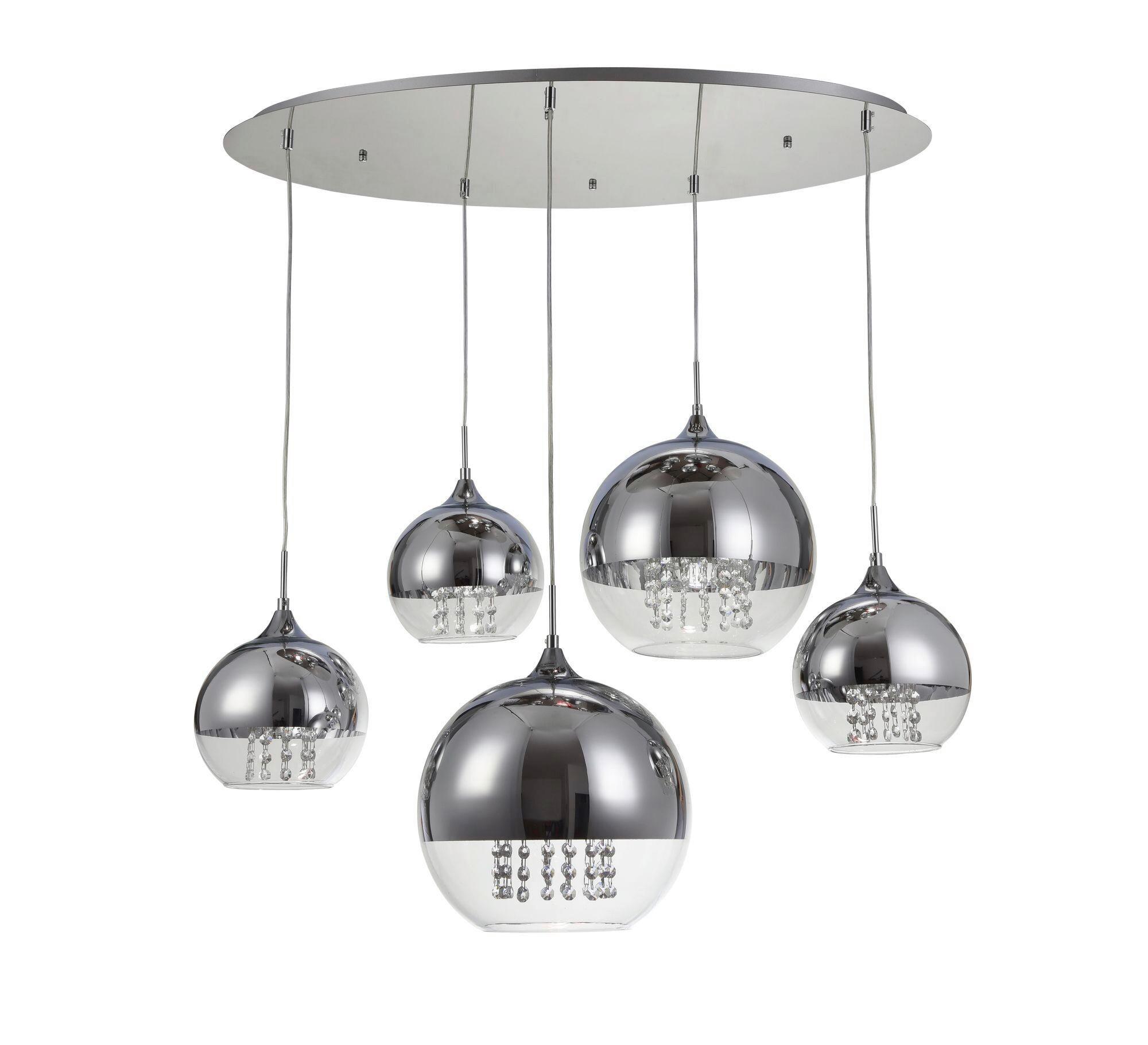 Pendelleuchte Fermi Nickelfarben max. 60 Watt - Transparent/Nickelfarben, Trend, Glas/Metall (91/65/95cm) - MAYTONI