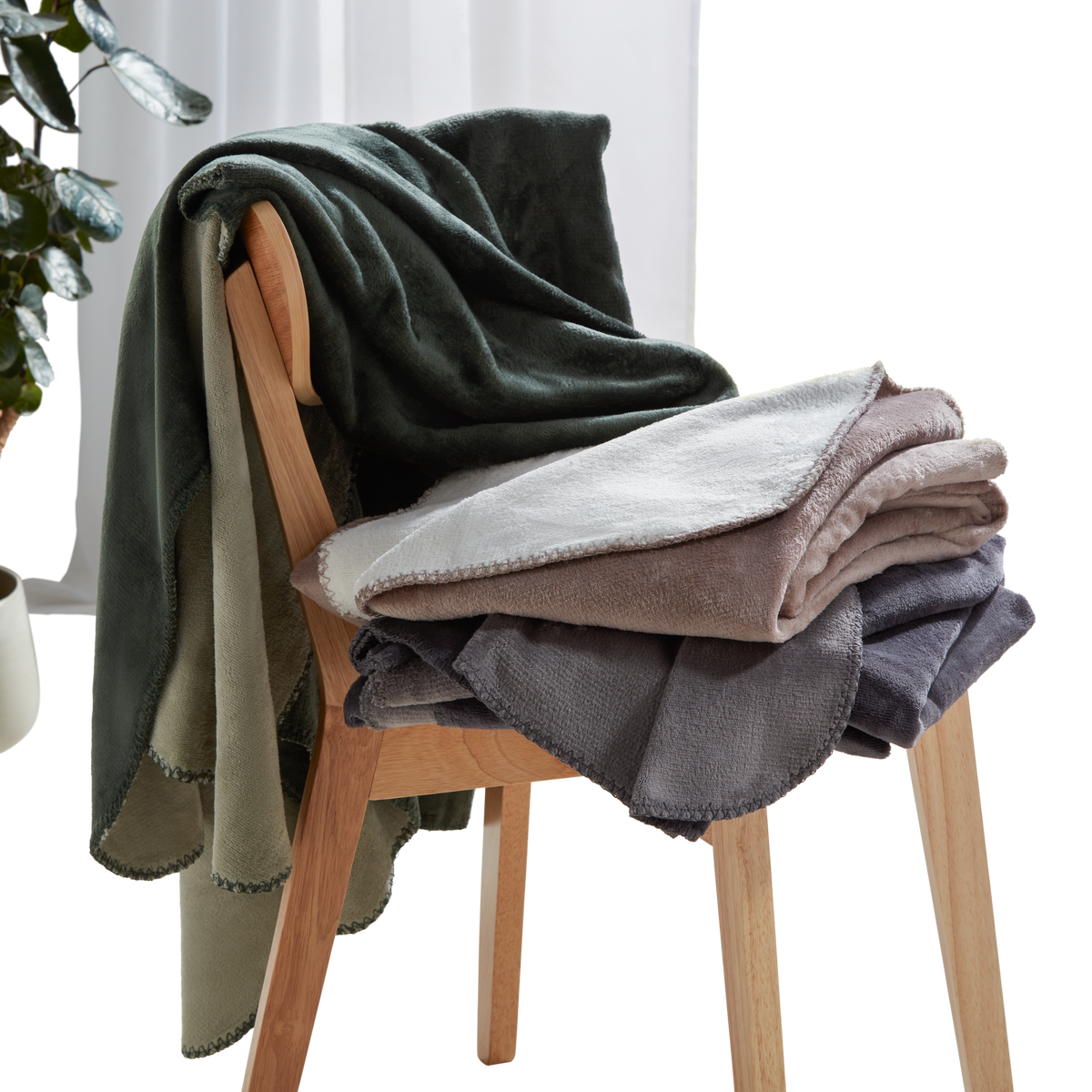 Kétoldalas Takaró Hermi - zsályazöld/jadezöld, Konventionell, textil (150/200cm) - Modern Living