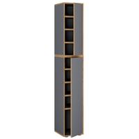 SCHUHSCHRANK SALIA - Honigeiche/Weiss, Design, Holzwerkstoff (30/183/33cm) - MID.YOU