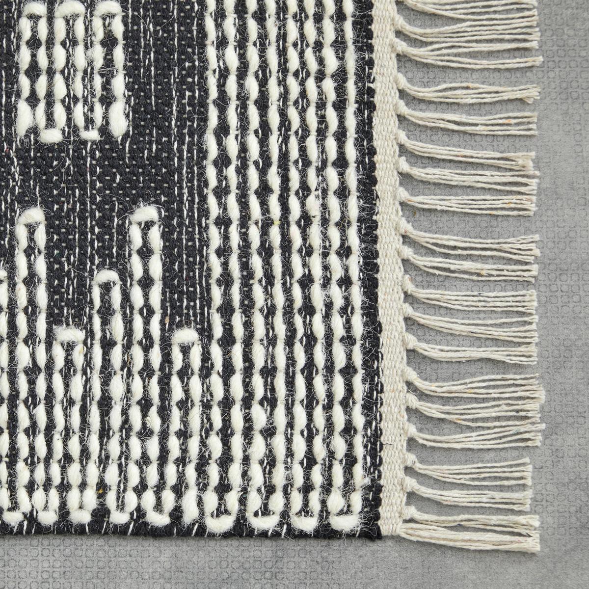Covor țesut de mână LUCKY - alb/negru, Modern, textil (120/170cm) - Modern Living